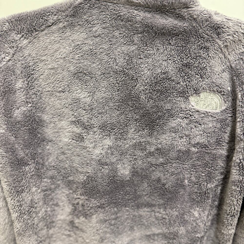 The North Face Osito Fuzzy Fleece Gray Silver Womens M Full Zip Coat Jacket - Picture 3 of 5